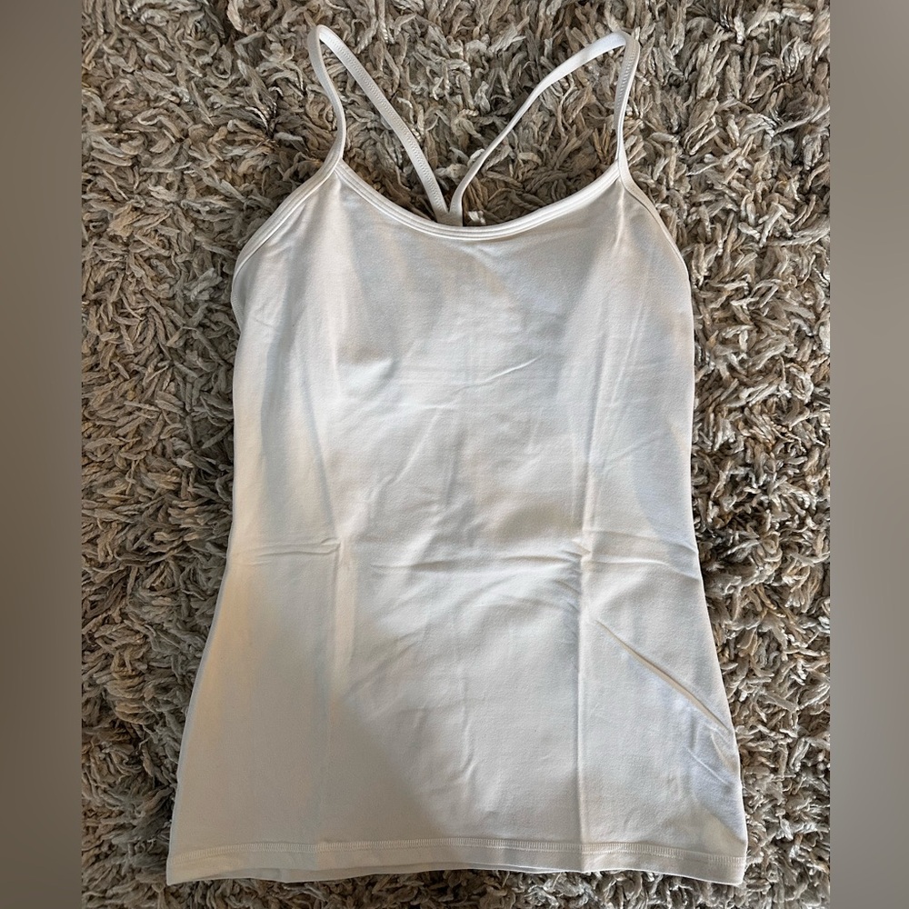 Lululemon White Power Y Tank Top